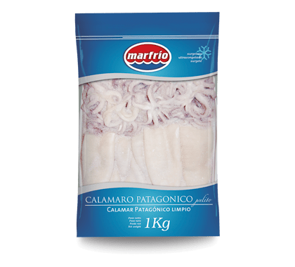 Calamar patagónico limpio, bolsa de 1 kg, marfrio